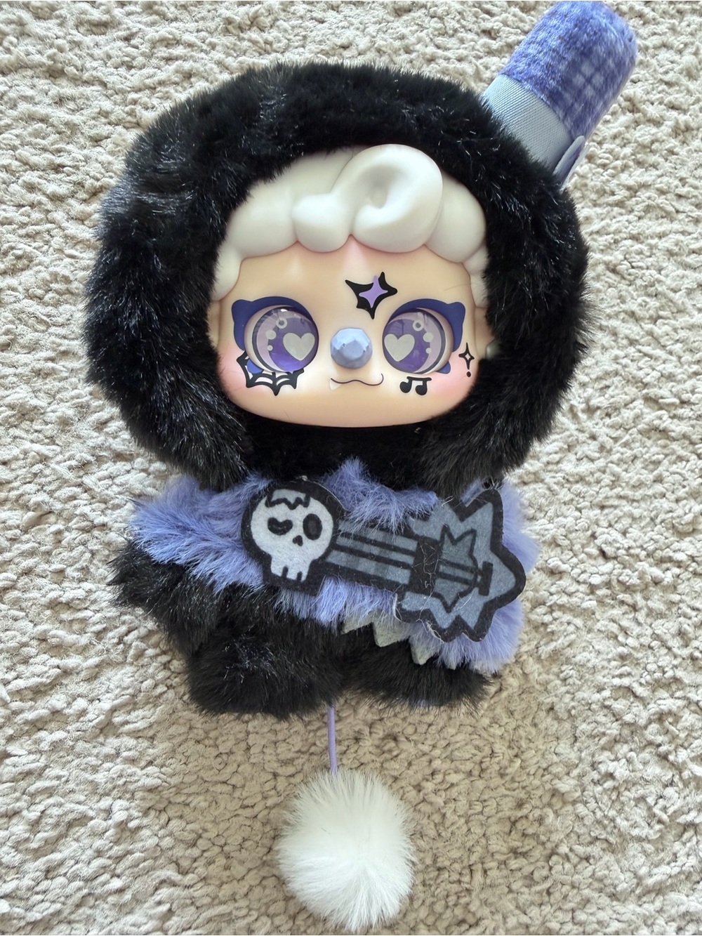Authentic PIKOO Rock Band Black Rock Plush Keychain